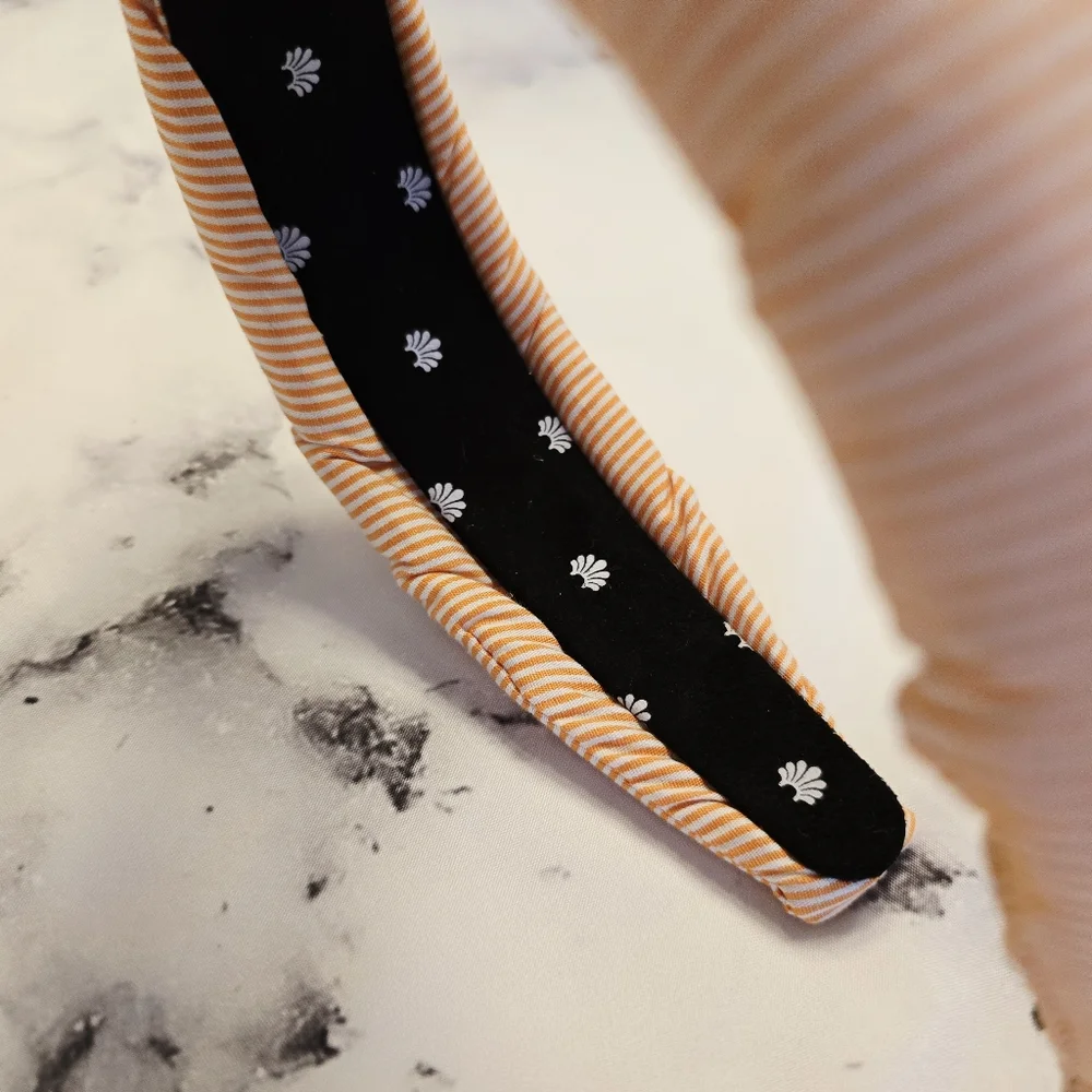 EUC Lele Sadoughi Knotted Headband Orange & White Stripes